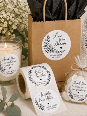 Romantic Garden Bridal Wedding Stickers Customized 500